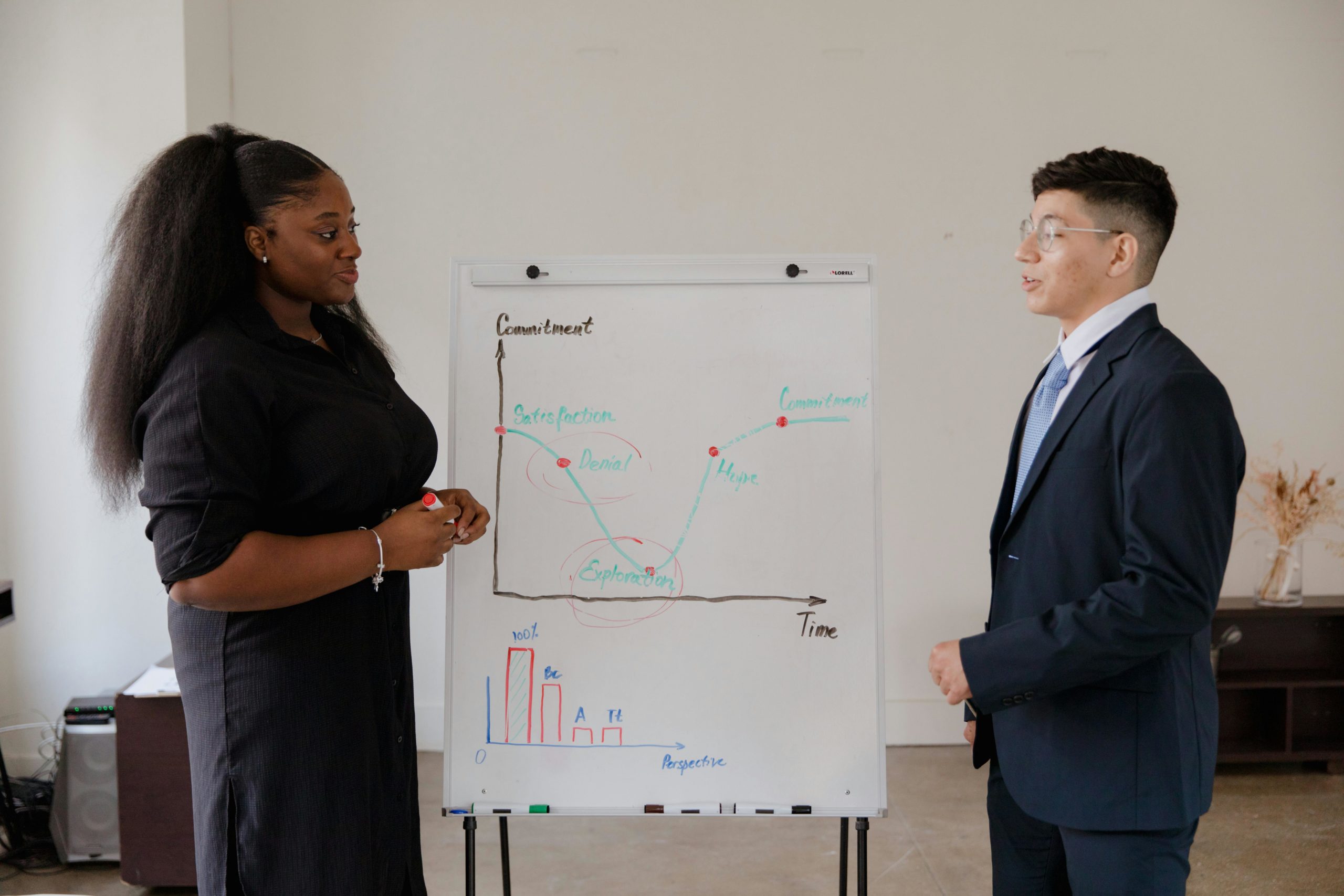 Kostenloses Stock Foto zu afroamerikaner-frau, analyse, anzug